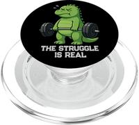 Dinosaur Struggle Is Real Lifting Gymrats Deadlift Hombres Mujeres PopSockets PopGrip para MagSafe
