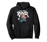 Dinosaur T Rex Riding a Bike Motocross Dino Rider Sudadera con Capucha