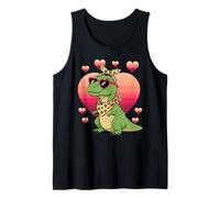 Dinosaur T-Rex Sunglasses Valentines Day Camiseta sin Mangas
