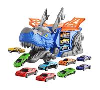 Dinosaur Transport Truck Toy | 12 Mini Cars Double Track Play Set