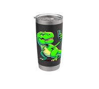 Dinosaur Trex Making Selfie Meme Dino Humorístico Niños y Adultos Vaso térmico de acero inoxidable de doble pared