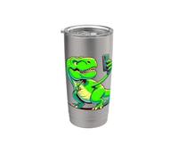 Dinosaur Trex Making Selfie Meme Dino Humorístico Niños y Adultos Vaso térmico de acero inoxidable de doble pared