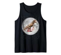 Dinosaur Trex Riding Bike On Moon Funny Dino Lover Camiseta sin Mangas