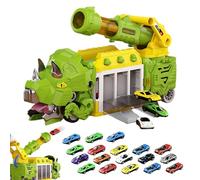 Dinosaur Truck Foldable Storage Vehicle Toy | 2 en 1 Triceratops Car Carrier With 6 Foam Balls & Mini Cars | Large ABS Kids Dinosaur Transport Truck Playset For Boys & Girls Age 3-8 Indoor Floor Play