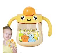 Dinosaur Water Cup For Boys - Clear Student Drinking Cup Handle Scale | For