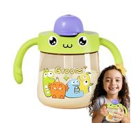 Dinosaur Water Cup For Boys - Clear Student Drinking Cup Handle Scale | For