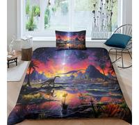 Dinosaur World Juego De Funda Nórdica Juegos De Cama 3D Jurassic Funda Nórdica Funda De Edredón De Microfibra con Cremallera Juego De 2 Piezas Single（135x200cm）