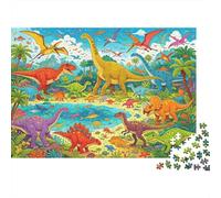 Dinosaur World Puzzle 1000 Piece Material Reciclable Jurassic Period Puzzle para Personas Mayores Alivia la Demencia Senil Fun Activity Idea 52x38cm/1000pcs