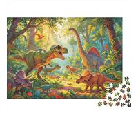 Dinosaur World Puzzle 1000 Piezas Recyclable Material Prehistoric Era Puzzles para Personas Mayores Alivia la Demencia Senil Divertido Activity Excelente Idea de Regalo 38x26cm/1000pcs