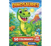 Dinosaures: Livre de coloriage dinosaures pour enfants - 50 coloriages pour les enfants de 2 à 5 ans (JemColorier)