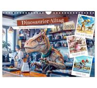 Dinosaurier-Alltag - Wenn sie nicht ausgestorben wären! (Wandkalender 2026 DIN A4 quer), CALVENDO Monatskalender: Ein humorvoller Blick auf das moderne Leben der Urzeitriesen