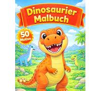 Dinosaurier Malbuch für Kinder ab 4 Jahren: 50 süße & einfache Dino Motive zum Ausmalen | Groß & leicht für kleine Kinder | Perfekt für Jungen & Mädchen im Kindergarten