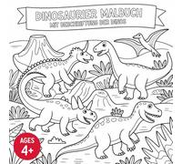 Dinosaurier Malbuch mit Beschriftung der Dinos, ab 4 Jahren