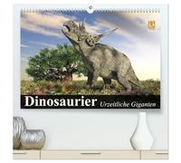 Dinosaurier. Urzeitliche Giganten (hochwertiger Premium Wandkalender 2026 DIN A2 quer), Kunstdruck in Hochglanz: Die gewaltigen Beherrscher der Erde vor Millionen von Jahren