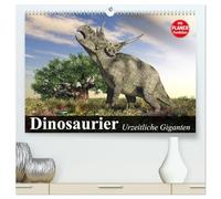 Dinosaurier. Urzeitliche Giganten (hochwertiger Premium Wandkalender 2026 DIN A2 quer), Kunstdruck in Hochglanz: Die gewaltigen Beherrscher der Erde vor Millionen von Jahren