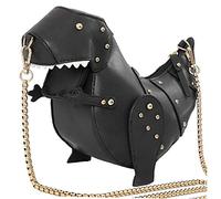 Dinosaurio 1pc Mujer Cross Body Bag 3d En Forma De Bolsa De Mensajero De Cuero De La Pu Del Bolso Cosmético Del Almacenaje Del Embrague Del Bolso De Hombro Mini Regalo Para Las Muchachas (negro)