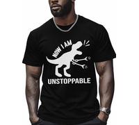 Dinosaurio Ahora Soy Imparable Camiseta para Hombre Transpirable Crew Neck T-Shirt Duradero Camisetas De Manga Corta para Verano Gimnasio Entrenamiento S