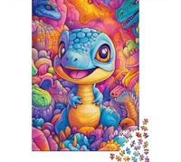 Dinosaurio Animado Puzzle de 1000 Piezas Papel para Adultos Mundo Fantasía Colorido Relajación Enfoque Hogar Regalo Familiar 52x38cm/1000pcs