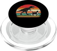 Dinosaurio Caminando Bernedoodle Retro Sunset Funny Dog PopSockets PopGrip para MagSafe