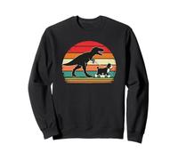 Dinosaurio Caminando Bernedoodle Retro Sunset Funny Dog Sudadera
