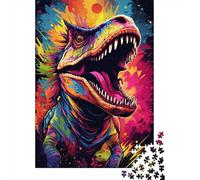 Dinosaurio Colorido Arte Puzzle de 1000 Piezas Puzzle para Adultos Escena Salvaje Puzzle para Toda la Familia Relajación Concentración Decoración Regalo 70x50cm/1000pcs