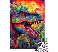 Dinosaurio Colorido Puzzle de 1000 Piezas Papel para Adultos Arte Creativo Relajación Enfoque Actividad Familiar Decoración Regalo 52x38cm/1000pcs