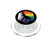 Dinosaurio con Bandera de Orgullo LGBTQI PopSockets PopGrip para MagSafe