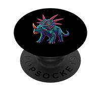 Dinosaurio cornudo Styracosaurus Cretácico Herbívoro PopSockets PopGrip Adhesivo