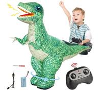 Dinosaurio de control remoto Dinosaurio inflable eléctrico realista verde con rotación de 360 ° hacia adelante y hacia atrás Juguetes grandes recargables para niños Regalos de cumpleaños para.