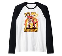 Dinosaurio Dinoi It's My 7th Birthday Camiseta Manga Raglan