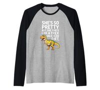 Dinosaurio Divertido Diciendo Que es Bonita Pero Pedos como Trex Camiseta Manga Raglan