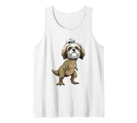 Dinosaurio Divertido Shih Tzu T Rex Camiseta sin Mangas