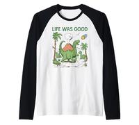 Dinosaurio Divertido y Vintage La Vida en meteoritos era un Buen Arte irónico Camiseta Manga Raglan