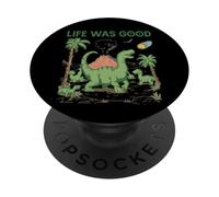 Dinosaurio Divertido y Vintage La Vida en meteoritos era un Buen Arte irónico PopSockets PopGrip Adhesivo