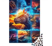 Dinosaurio Era Prehistórica Puzzle de 1000 Piezas Papel para Adultos Juego de Puzzle 1000 Piezas Relax Familia Decoración Regalo 38x26cm/1000pcs