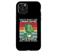 Dinosaurio Eso es lo Que Hago Tomo café y sé Cosas Carcasa para iPhone 11 Pro