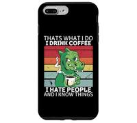 Dinosaurio Eso es lo Que Hago Tomo café y sé Cosas Carcasa para iPhone 7 Plus/8 Plus