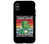 Dinosaurio Eso es lo Que Hago Tomo café y sé Cosas Carcasa para iPhone X/XS