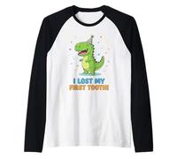 Dinosaurio faltando Dientes y perdí mi Primer Diente Camiseta Manga Raglan