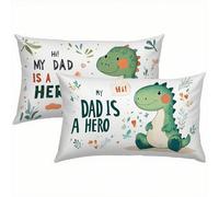 Dinosaurio Fundas Cojines 40x60 Terciopelo Juego de 2, Funda Cojin Verde Súper Suaves y Cómodas, Funda de Almohada con Cremallera Oculta, Durable y Fácil Cuidado, Adecuado para Sofá, Cama S1-976