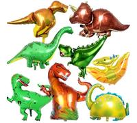 Dinosaurio Globo de Aluminio,8 Piezas Dinosaurios Cumpleaños Globos para Niño Niña,Globo Dinosaurio Gigante,Jungla Tema Fiestas Globo de Helio,Decoración para Fiestas de Dinosaurios