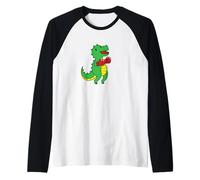 Dinosaurio Hace Boxeo Camiseta Manga Raglan
