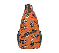 Dinosaurio Halloween Calabaza Sling Bag Senderismo Mochila Crossbody Hombro Mochila Viaje Cofre Pack para Hombres Mujeres