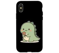 Dinosaurio Kawaii con Flor Carcasa para iPhone X/XS