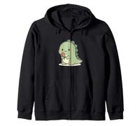 Dinosaurio Kawaii con Flor Sudadera con Capucha