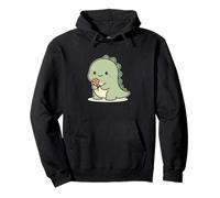 Dinosaurio Kawaii con Flor Sudadera con Capucha