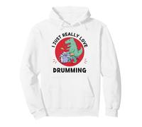 Dinosaurio Kawaii I Just Really Love Dinosaur Drumming Lover Sudadera con Capucha