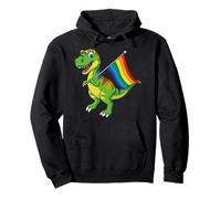 Dinosaurio LGBT Rainbow Flag Pride Month Gay Lesbianas Niño Niños Sudadera con Capucha