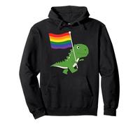 Dinosaurio LGBT Rainbow Flag Pride Month Gay Lesbianas Niño Niños Sudadera con Capucha