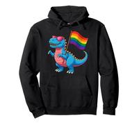 Dinosaurio LGBT Rainbow Flag Pride Month Gay Lesbianas Niño Niños Sudadera con Capucha